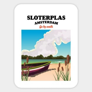 Sloterplas Amsterdam travel poster Sticker